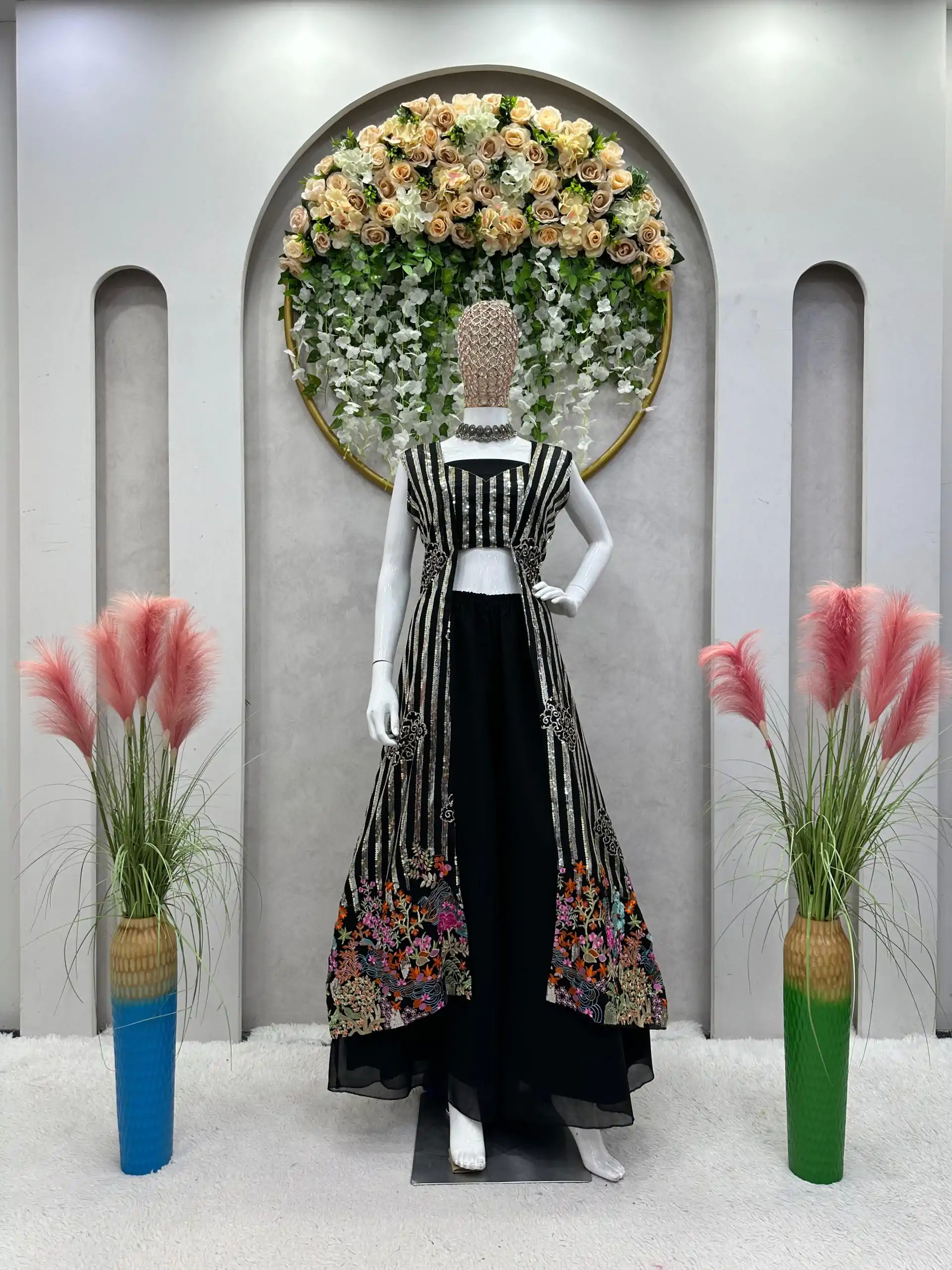 RTC 5717 Black Color Foix Georgette Thread Sequence Work Salwar Suit Wedding, Party, Festive, Events Etc. Expected Delivery 4-6 Working Days @2199/- | Jump Suits, Casual Suits, Creative suits, Designer Suits, Palazzo Suits, Party Wear Suits, Patiala Suits, Salwar suit, Straight Suits