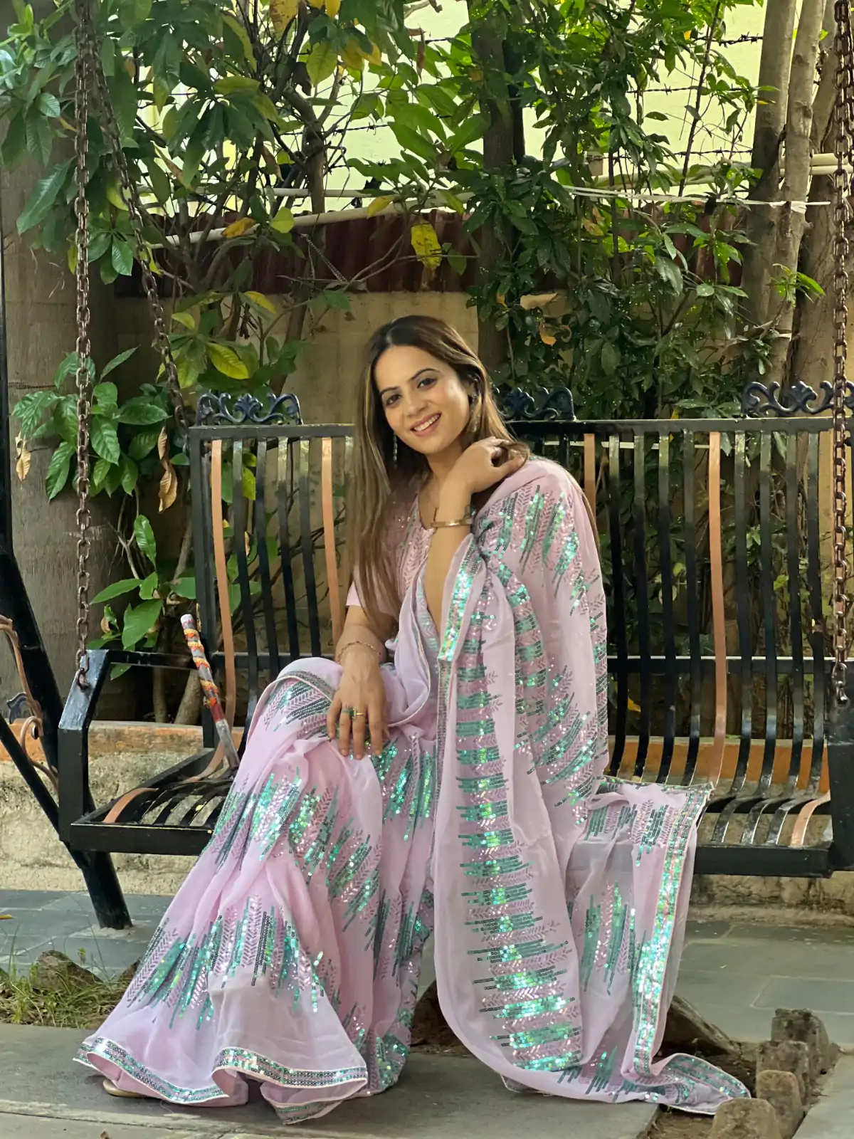 JR 574 Light Violet Color Georgette Sequence Lace border Work Saree Casual, Wedding, Festive, Events Expected Delivery 4-6 Working Days @1699/- | Bollywood Sarees, Creative Sarees, Designer Sarees, Embroidered Sarees, Ethnic Saree, Modern Digital sarees, Party Wear Sarees, Sarees