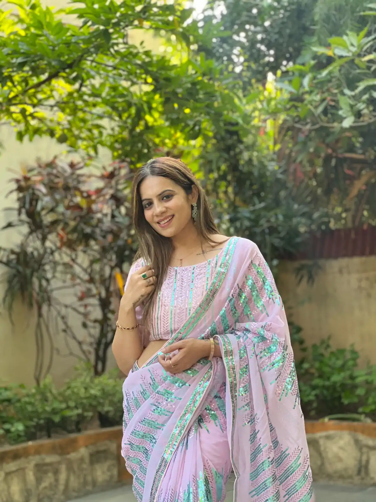 JR 574 Light Violet Color Georgette Sequence Lace border Work Saree Casual, Wedding, Festive, Events Expected Delivery 4-6 Working Days @1699/- | Bollywood Sarees, Creative Sarees, Designer Sarees, Embroidered Sarees, Ethnic Saree, Modern Digital sarees, Party Wear Sarees, Sarees