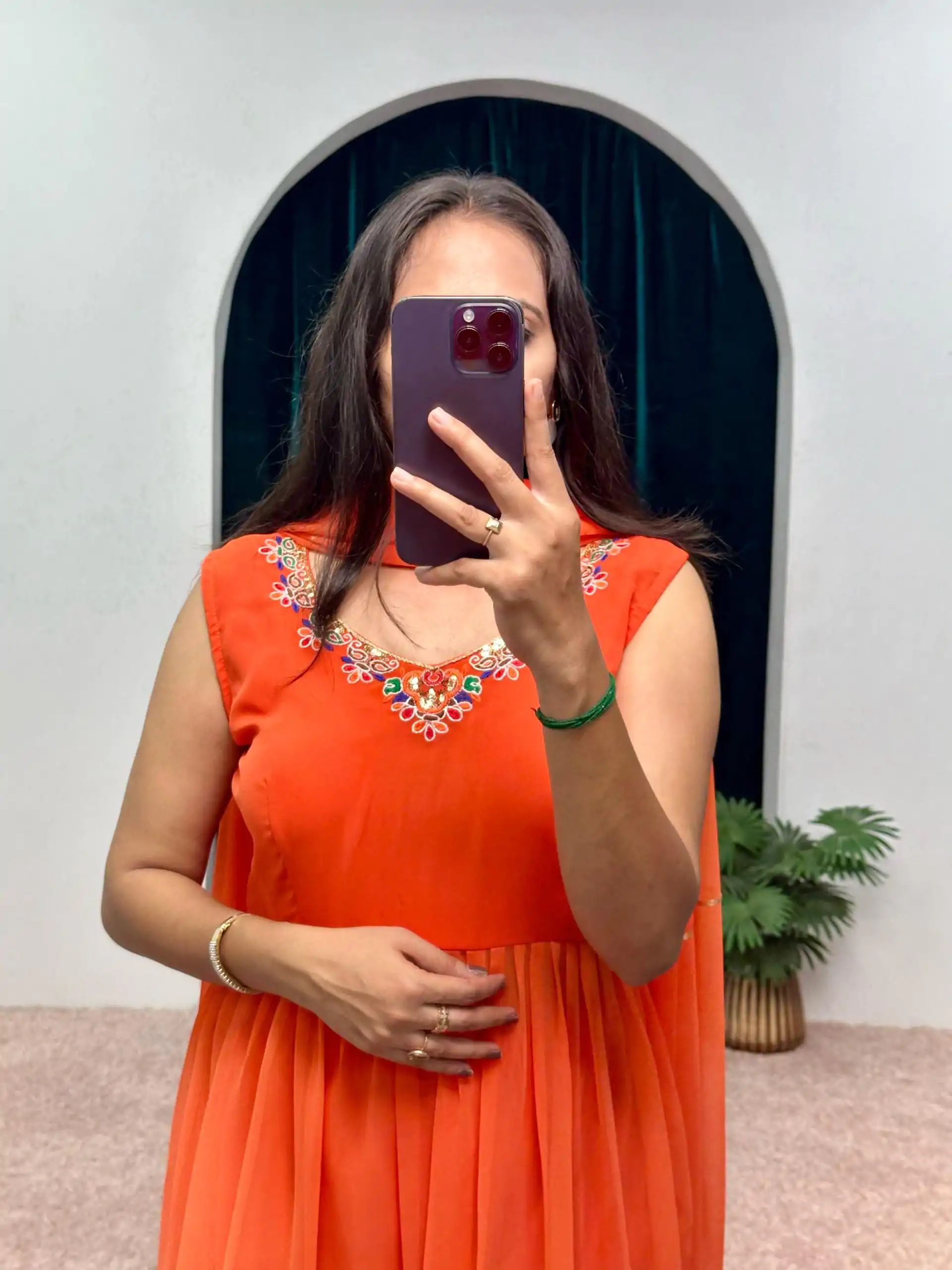 ST 1052 Orange Color Chine Stitched Less Work Salwar Suit Casual, Wedding, Party, Festive, Events Etc. Expected Delivery 4-6 Working Days @2099/- | Casual Suits, Creative suits, Designer Suits, Palazzo Suits, Party Wear Suits, Patiala Suits, Salwar suit, Straight Suits