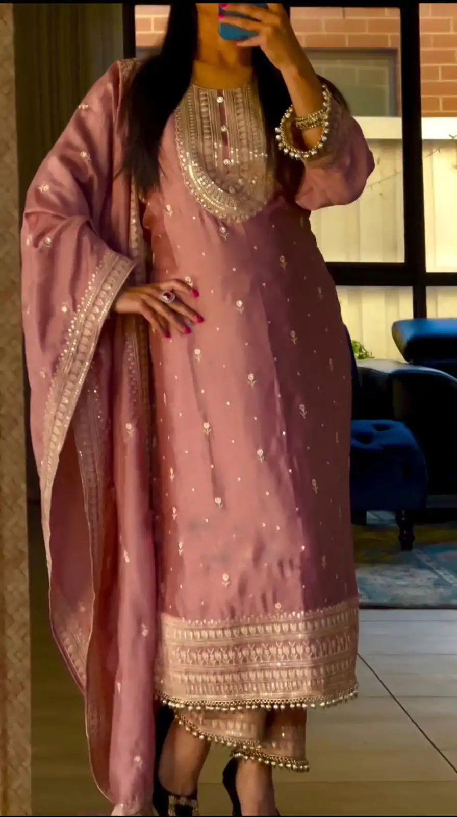 NSR 814 Peach Color Pure Chinnon Silk Embroidery Sequence Salwar Suit Casual, Party Festive, Events Etc. Expected Delivery 4-6 Working Days @2049/- | Jump Suits, Casual Suits, Creative suits, Designer Suits, Palazzo Suits, Party Wear Suits, Patiala Suits, Salwar suit, Straight Suits