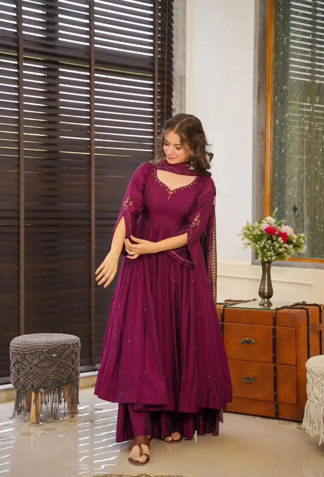 SRK 5170 Purple Color Pure Chinnon Silk Embroidery Sequence Salwar Suit Wedding, Party, Festive, Events Expected Delivery 4-6 Working Days @ 1949/- | Jump Suits, Casual Suits, Creative suits, Designer Suits, Palazzo Suits, Party Wear Suits, Patiala Suits, Salwar suit, Straight Suits