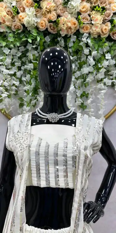 RTC 5717 White Color Foix Georgette Thread Sequence Work Salwar Suit Wedding, Party, Festive, Events Etc. Expected Delivery 4-6 Working Days @2199/- | Jump Suits, Casual Suits, Creative suits, Designer Suits, Palazzo Suits, Party Wear Suits, Patiala Suits, Salwar suit, Straight Suits