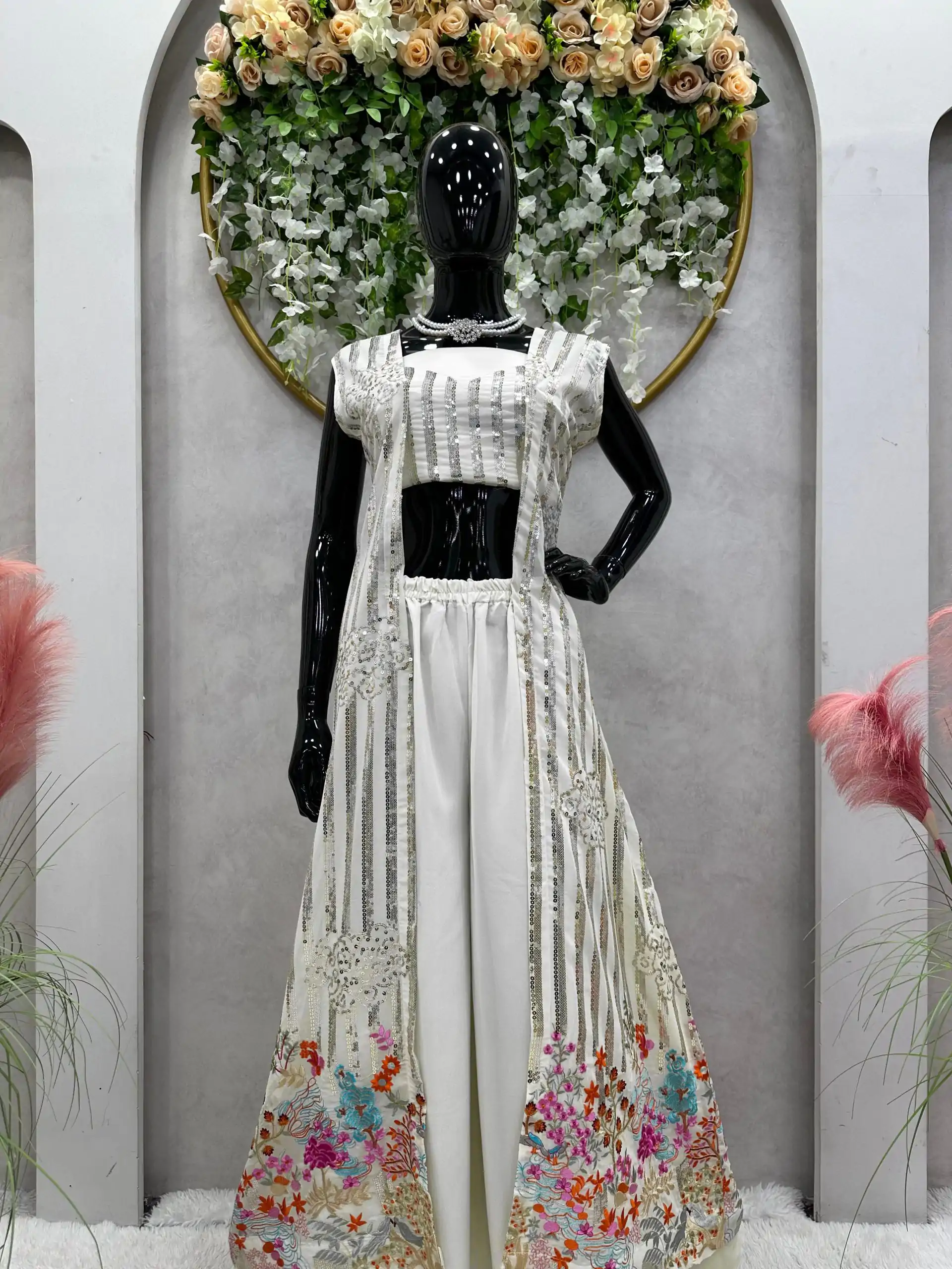 RTC 5717 White Color Foix Georgette Thread Sequence Work Salwar Suit Wedding, Party, Festive, Events Etc. Expected Delivery 4-6 Working Days @2199/- | Jump Suits, Casual Suits, Creative suits, Designer Suits, Palazzo Suits, Party Wear Suits, Patiala Suits, Salwar suit, Straight Suits