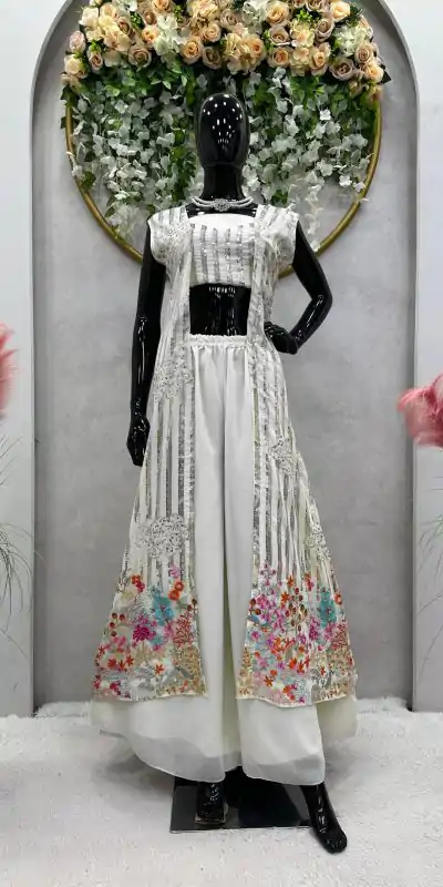 RTC 5717 White Color Foix Georgette Thread Sequence Work Salwar Suit Wedding, Party, Festive, Events Etc. Expected Delivery 4-6 Working Days @2199/- | Jump Suits, Casual Suits, Creative suits, Designer Suits, Palazzo Suits, Party Wear Suits, Patiala Suits, Salwar suit, Straight Suits