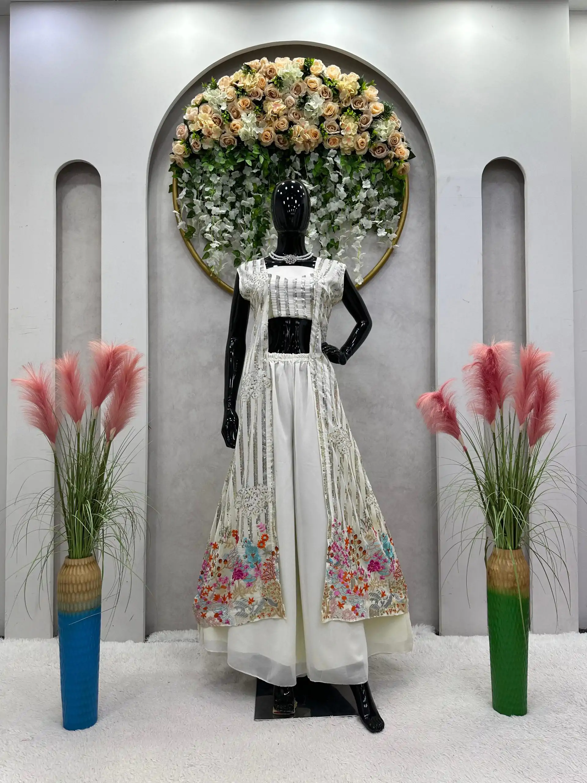 RTC 5717 White Color Foix Georgette Thread Sequence Work Salwar Suit Wedding, Party, Festive, Events Etc. Expected Delivery 4-6 Working Days @2199/- | Jump Suits, Casual Suits, Creative suits, Designer Suits, Palazzo Suits, Party Wear Suits, Patiala Suits, Salwar suit, Straight Suits