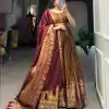 Mustard Narayan Pet Zari Weaving Work Gown