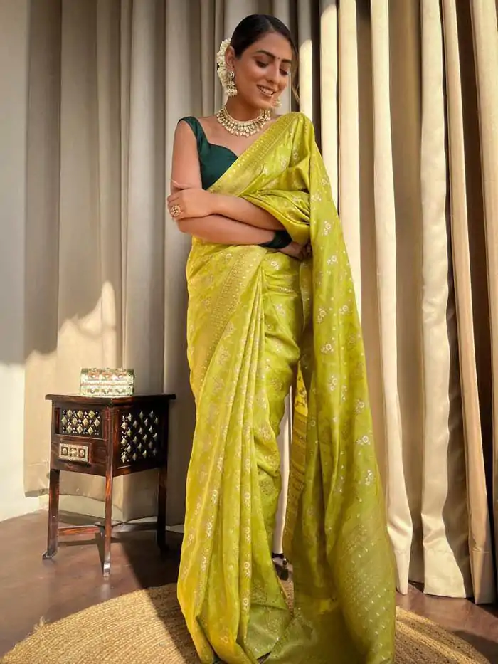 KP 5079 Mustard Color Soft Lichi Silk Jacquard On All Over Saree Casual, Party Wear, Wedding, Events Etc. Expected Delivery 4-6 Working Days @1449/- | Bollywood Sarees, Creative Sarees, Designer Sarees, Embroidered Sarees, Ethnic Saree, Modern Digital sarees, Party Wear Sarees, Sarees