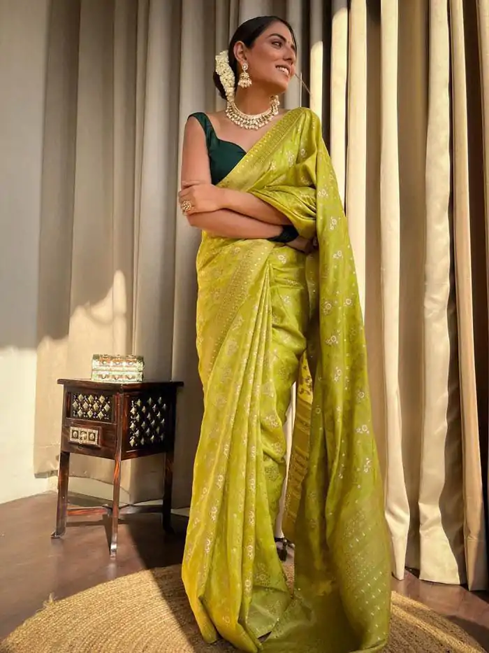 KP 5079 Mustard Color Soft Lichi Silk Jacquard On All Over Saree Casual, Party Wear, Wedding, Events Etc. Expected Delivery 4-6 Working Days @1449/- | Bollywood Sarees, Creative Sarees, Designer Sarees, Embroidered Sarees, Ethnic Saree, Modern Digital sarees, Party Wear Sarees, Sarees