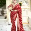KP 5079 Red Color Soft Lichi Silk Jacquard On All Over Saree Casual, Party Wear, Wedding, Events Etc. Expected Delivery 4-6 Working Days @1449/- | Bollywood Sarees, Creative Sarees, Designer Sarees, Embroidered Sarees, Ethnic Saree, Modern Digital sarees, Party Wear Sarees, Sarees