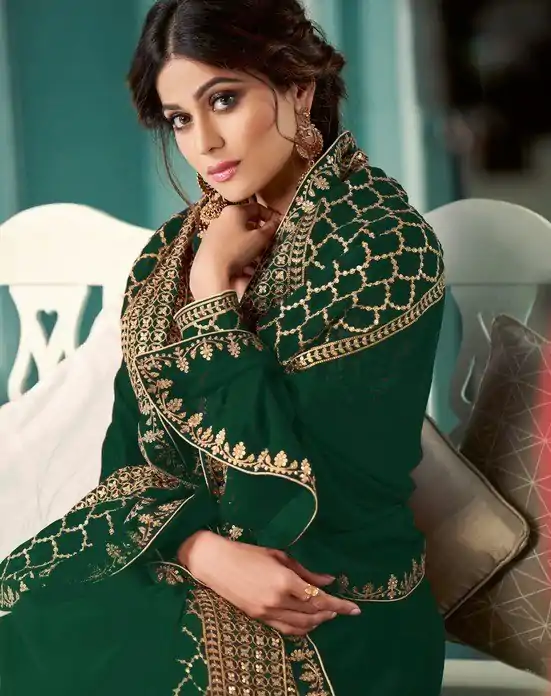 FC ASHIRWAD 8338 Green Color Georgette Embroidery Sequence Sharara Suit Wedding, Party, Festive Expected Delivery 4-6 Working Days  @2549/- | Jump Suits, Casual Suits, Creative suits, Designer Suits, Palazzo Suits, Party Wear Suits, Patiala Suits, Salwar suit, Straight Suits