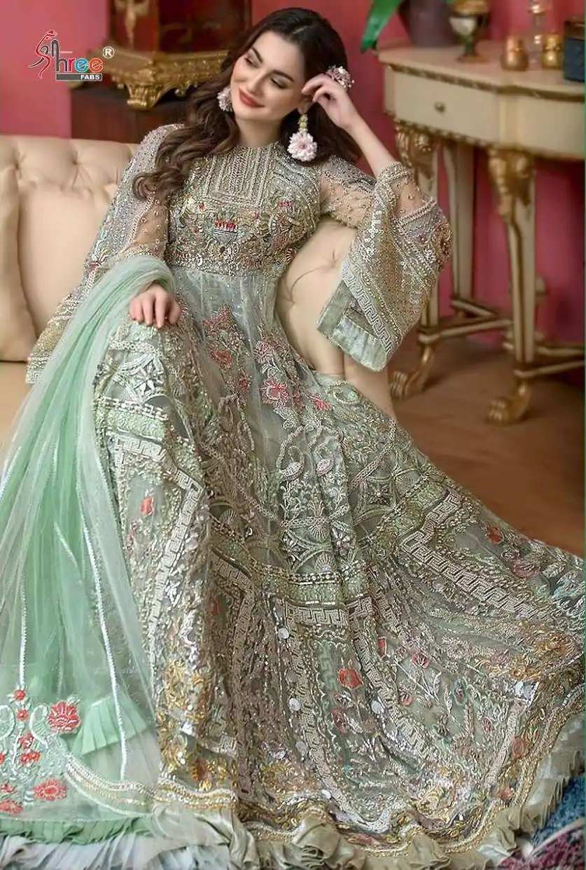 FC 241 Green Color Heavy Net Sequence Embroidery Sharara Suit Wedding, Party, Festive Expected Delivery 4-6 Working Days  @2399/- | Jump Suits, Casual Suits, Creative suits, Designer Suits, Palazzo Suits, Party Wear Suits, Patiala Suits, Salwar suit, Straight Suits