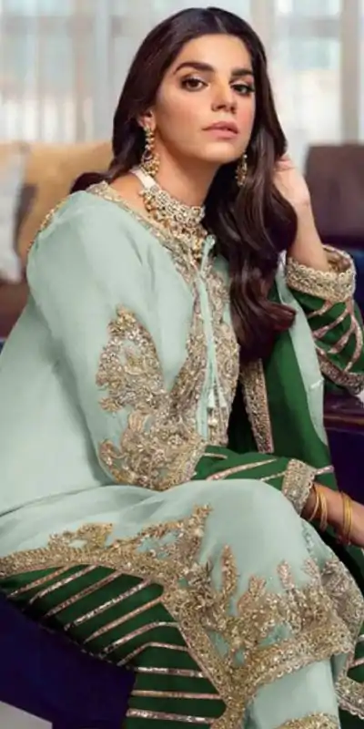 FC Pakistani 1019 Light Green Georgette Embroidery Sequence Salwar Suit Wedding, Party, Festive events, Expected Delivery  4-6 Working Days @2099 | Casual Suits, Creative suits, Designer Suits, Palazzo Suits, Party Wear Suits, Patiala Suits, Salwar suit, Straight Suits