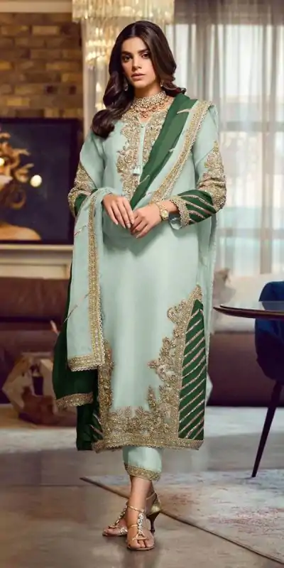 FC Pakistani 1019 Light Green Georgette Embroidery Sequence Salwar Suit Wedding, Party, Festive events, Expected Delivery  4-6 Working Days @2099 | Casual Suits, Creative suits, Designer Suits, Palazzo Suits, Party Wear Suits, Patiala Suits, Salwar suit, Straight Suits