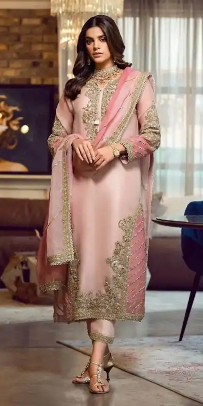 FC Pakistani 1019 Light Peach Georgette Embroidery Sequence Salwar Suit Wedding, Party, Festive events, Expected Delivery  4-6 Working Days @2099 | Casual Suits, Creative suits, Designer Suits, Palazzo Suits, Party Wear Suits, Patiala Suits, Salwar suit, Straight Suits