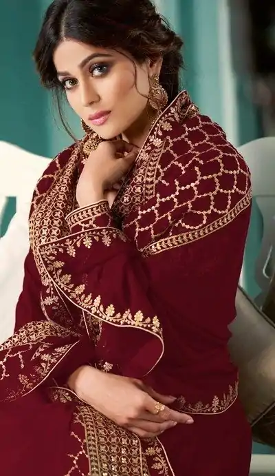FC ASHIRWAD 8338 Maroon Color Georgette Embroidery Sequence Sharara Suit Wedding, Party, Festive Expected Delivery 4-6 Working Days @2549/- | Jump Suits, Casual Suits, Creative suits, Designer Suits, Palazzo Suits, Party Wear Suits, Patiala Suits, Salwar suit, Straight Suits