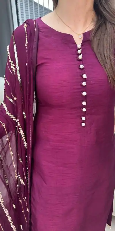 SRK 5161 Purple Color Chinnon Silk Embroidery Coding Dori Salwar Suit Wedding, Party, Festive, Events Expected Delivery 4-6 Working Days @ 1899/- | Jump Suits, Casual Suits, Creative suits, Designer Suits, Palazzo Suits, Party Wear Suits, Patiala Suits, Salwar suit, Straight Suits