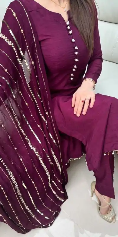SRK 5161 Purple Color Chinnon Silk Embroidery Coding Dori Salwar Suit Wedding, Party, Festive, Events Expected Delivery 4-6 Working Days @ 1899/- | Jump Suits, Casual Suits, Creative suits, Designer Suits, Palazzo Suits, Party Wear Suits, Patiala Suits, Salwar suit, Straight Suits