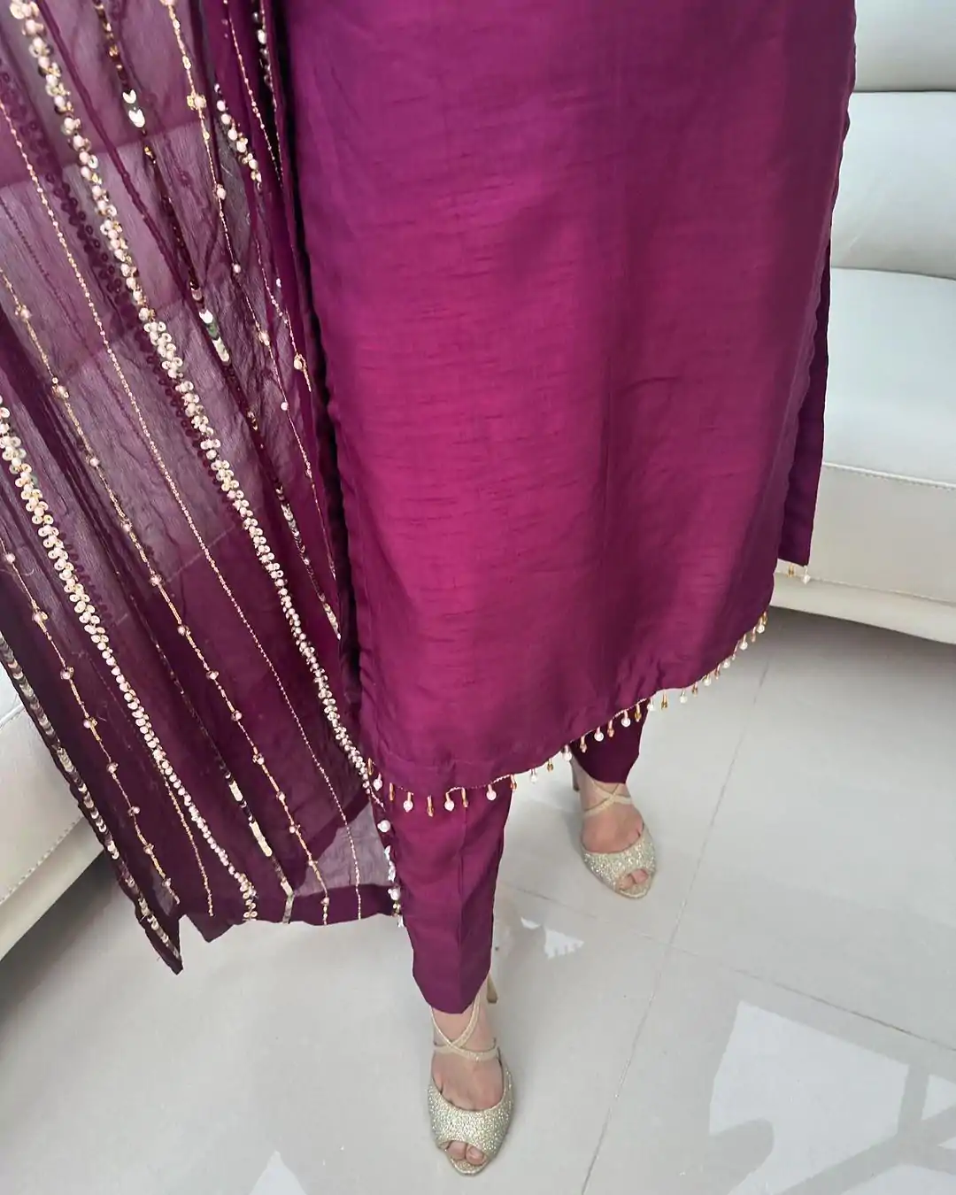 SRK 5161 Purple Color Chinnon Silk Embroidery Coding Dori Salwar Suit Wedding, Party, Festive, Events Expected Delivery 4-6 Working Days @ 1899/- | Jump Suits, Casual Suits, Creative suits, Designer Suits, Palazzo Suits, Party Wear Suits, Patiala Suits, Salwar suit, Straight Suits