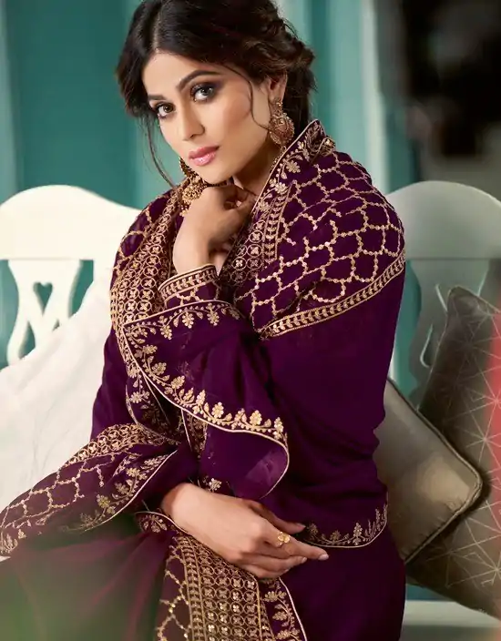 FC ASHIRWAD 8338 Purple Color Georgette Embroidery Sequence Sharara Suit Wedding, Party, Festive Expected Delivery 4-6 Working Days  @2549/- | Jump Suits, Casual Suits, Creative suits, Designer Suits, Palazzo Suits, Party Wear Suits, Patiala Suits, Salwar suit, Straight Suits