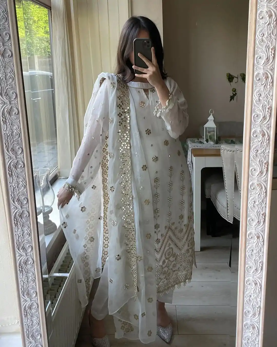 VLM 203 White Color Georgette Embroidery Sequence Salwar Suit Wedding, Party, Festive, Events Expected Delivery 4-6 Working Days @ 1999/- Only | Casual Suits, Creative suits, Designer Suits, Party Wear Suits, Salwar suit, Straight Suits