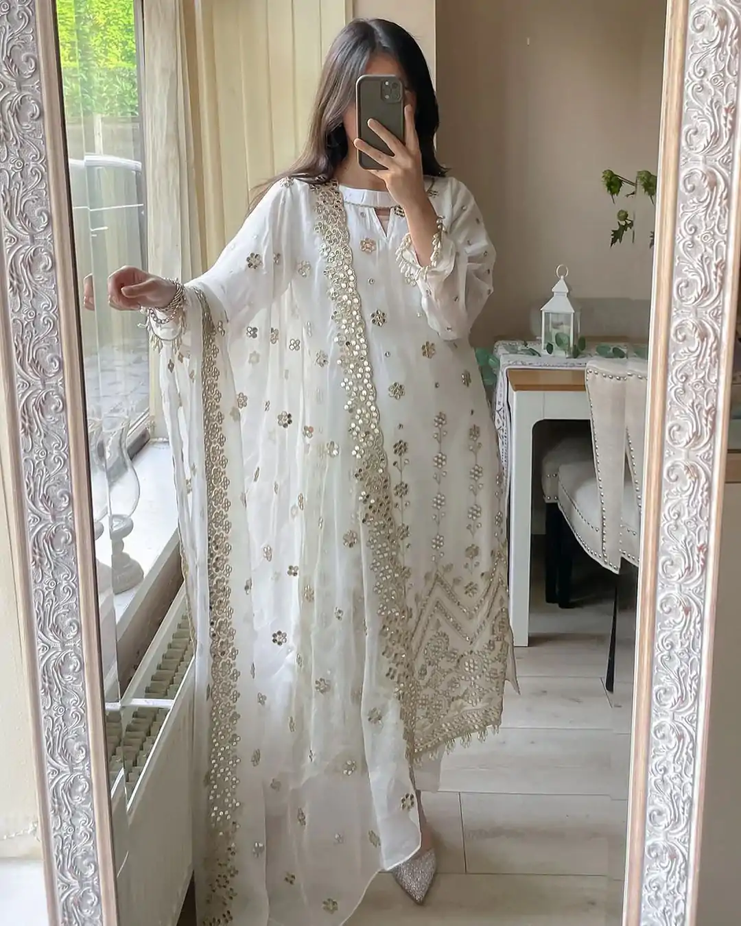 VLM 203 White Color Georgette Embroidery Sequence Salwar Suit Wedding, Party, Festive, Events Expected Delivery 4-6 Working Days @ 1999/- Only | Casual Suits, Creative suits, Designer Suits, Party Wear Suits, Salwar suit, Straight Suits