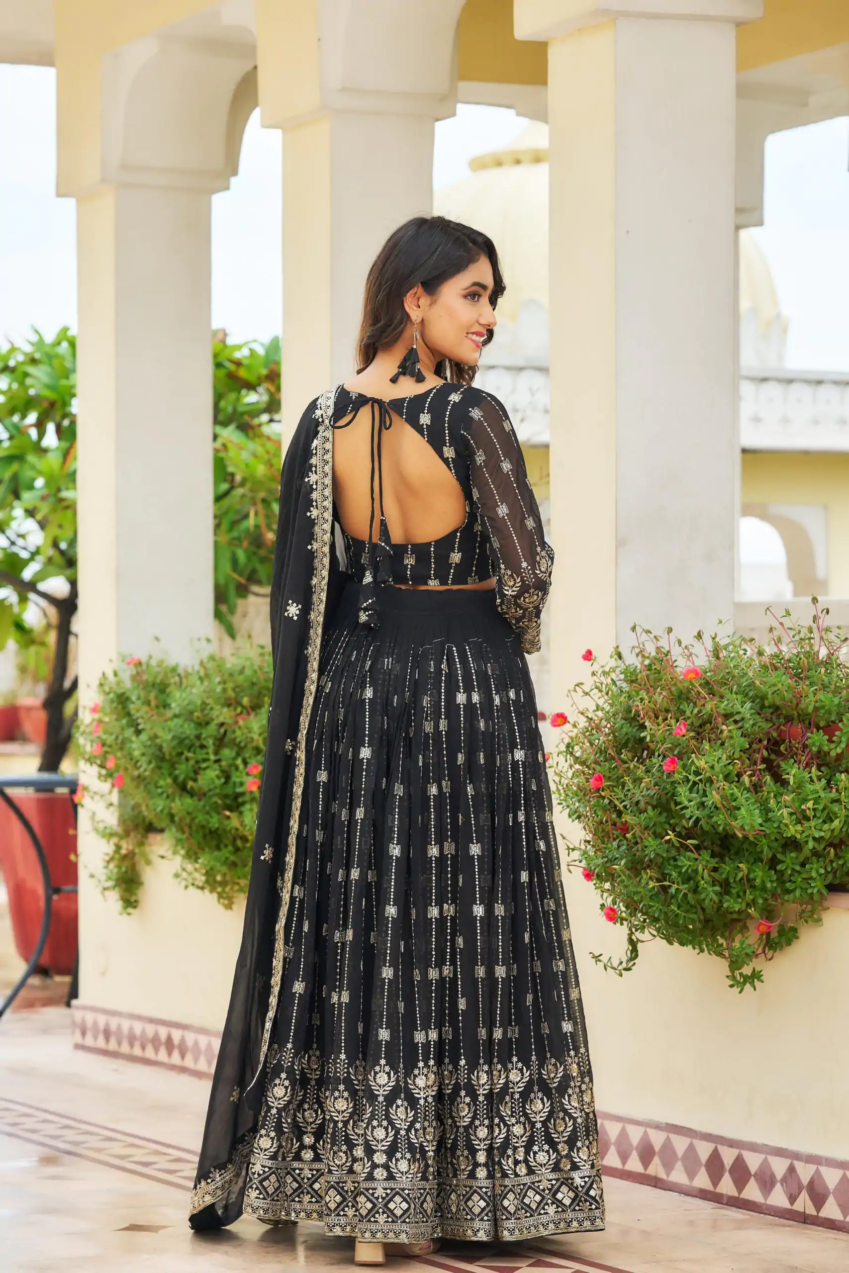 Ram 021 Black Color Georgette Sequence Embroidery Lehenga Choli Casual, Wedding, Festive, Events Expected Delivery 4-6 Working Days @3049/- | Creative Lehenga, Designer Lehenga, Embroidered Lehenga, Lehenga, Party Wear Lehenga