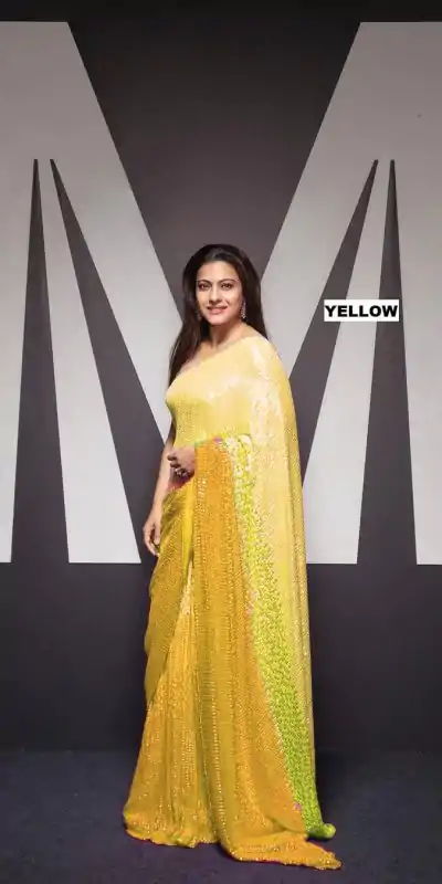 DF 3375 Off Yellow Color Padding Georgette Double Run Sequins Work Saree Casual, Party Wear, Wedding, Events Etc Delivery Expected.4-6 Working Days 1850/- | Bollywood Sarees, Creative Sarees, Designer Sarees, Embroidered Sarees, Ethnic Saree, Party Wear Sarees, Sarees