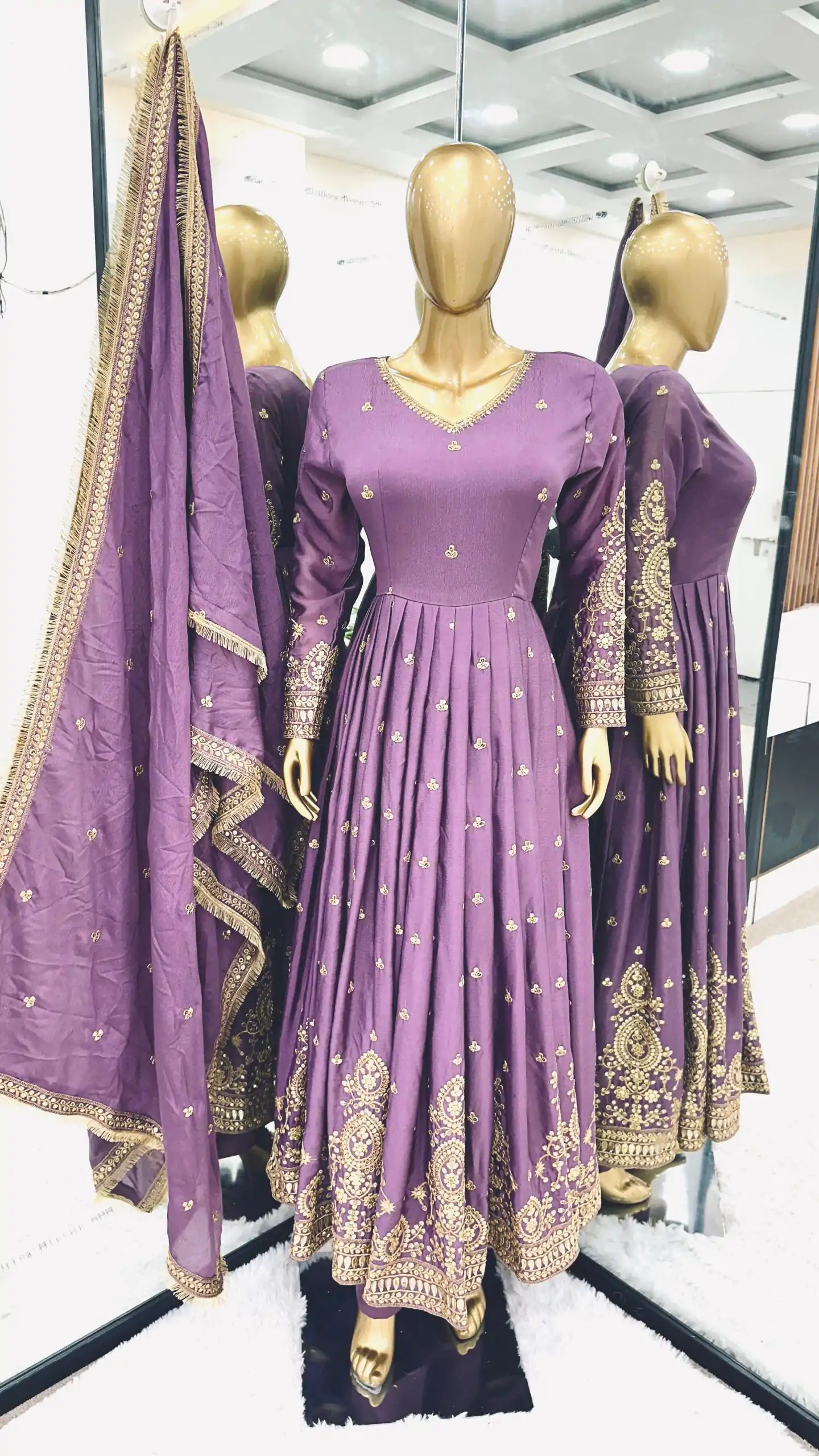 SR 1632 Purple Color Chinon Silk Malty Embroidery Sequence Sharara Suit Wedding, Party, Festive, Events Etc. Expected Delivery 4-6 Working Days @2049Only | Casual Suits, Creative suits, Designer Suits, Palazzo Suits, Party Wear Suits, Salwar suit, Straight Suits