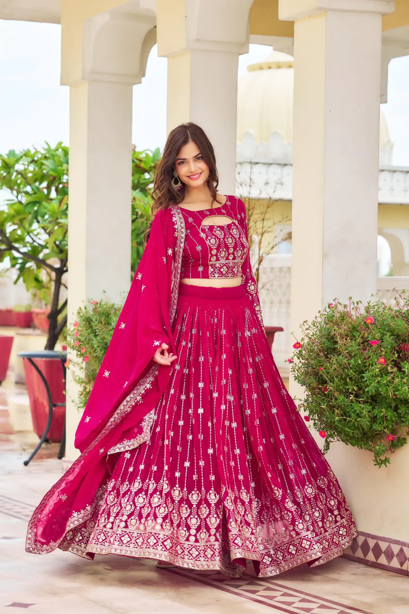 Ram 021 Rani Color Georgette Sequence Embroidery Lehenga Choli Casual, Wedding, Festive, Events Expected Delivery 4-6 Working Days @3049/- | Bollywood Lehenga, Creative Lehenga, Designer Lehenga, Embroidered Lehenga, Lehenga, Party Wear Lehenga