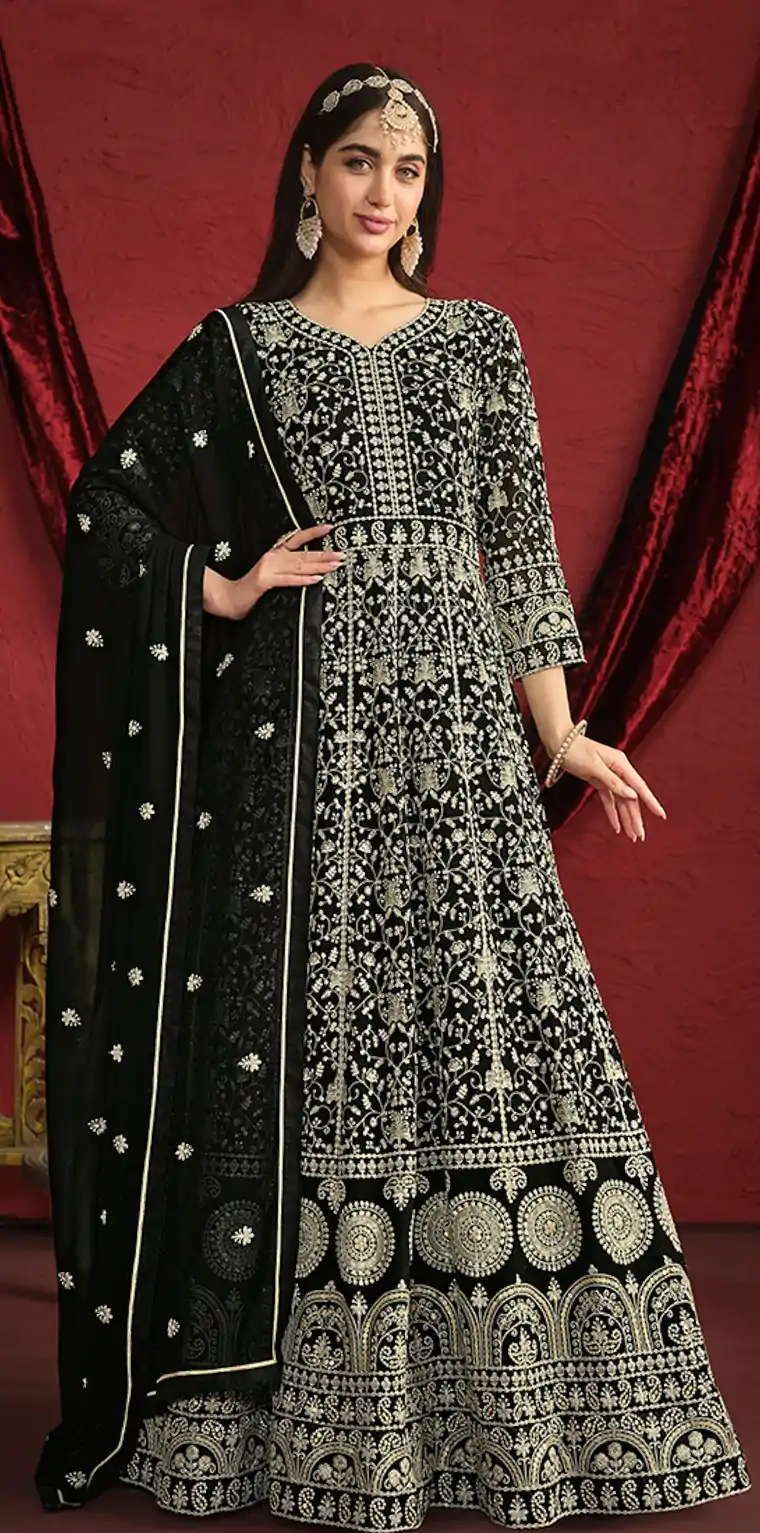 FC DANI 2911 Black Color Georgette Embroidery Salwar Suit Wedding, Party, Festive events, Expected Delivery  4-6 Working Days @3399 | Casual Suits, Creative suits, Designer Suits, Palazzo Suits, Party Wear Suits, Patiala Suits, Salwar suit, Straight Suits