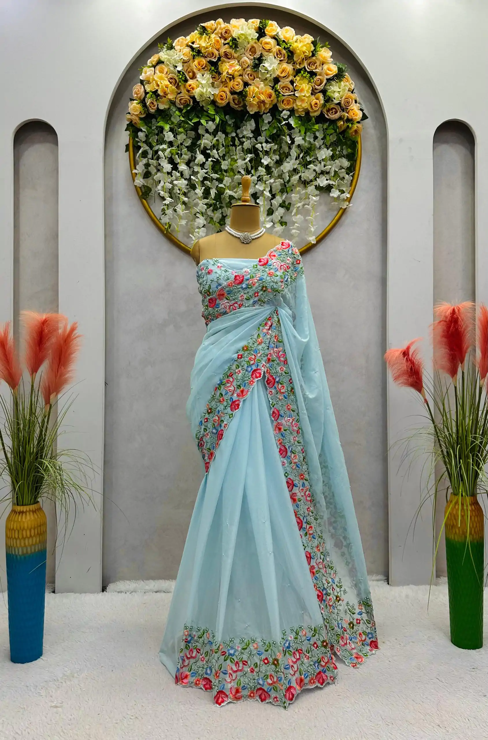 KD 479 Firozi Color Tabby Silk Thread Sequence Work Saree Casual, Party Wear, Wedding, Events Etc. Expected Delivery 4-6 Working Days @2399/- | Bollywood Sarees, Creative Sarees, Designer Sarees, Embroidered Sarees, Ethnic Saree, Modern Digital sarees, Party Wear Sarees, Sarees