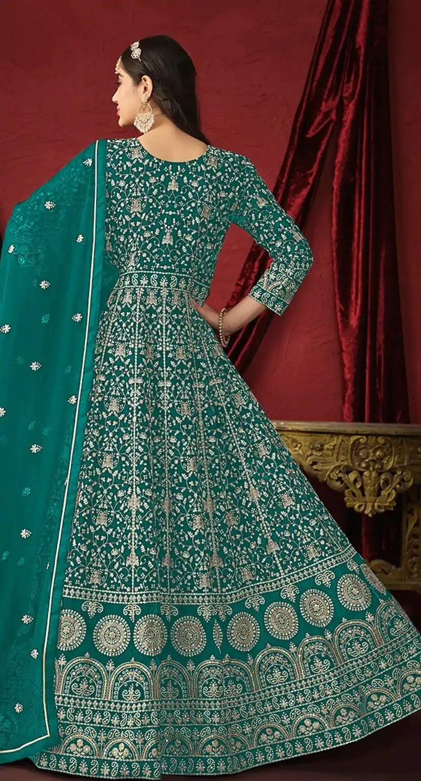 FC DANI 2911 Peacock Green ColorGeorgette Embroidery Salwar Suit Wedding, Party, Festive events, Expected Delivery  4-6 Working Days @3399 | Casual Suits, Creative suits, Designer Suits, Palazzo Suits, Party Wear Suits, Patiala Suits, Salwar suit, Straight Suits