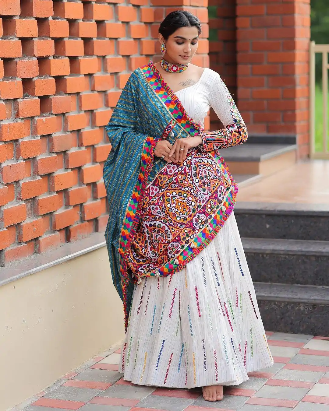 LG 593 White Color Crepe Printed Real Mirror Work Lehenga Choli Traditional Wear, Festive, Wedding, Events  Expected Delivery 4-6 Working Days @1949/- | Creative Lehenga, Designer Lehenga, Embroidered Lehenga, Lehenga, Party Wear Lehenga