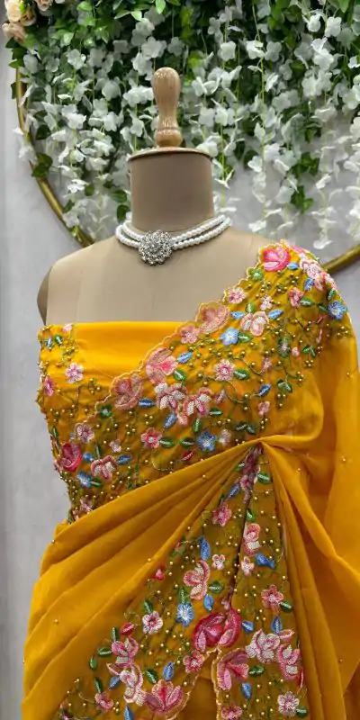 KD 479 Yellow Color Tabby Silk Thread Sequence Work Saree Casual, Party Wear, Wedding, Events Etc. Expected Delivery 4-6 Working Days @2399/- | Bollywood Sarees, Creative Sarees, Designer Sarees, Embroidered Sarees, Ethnic Saree, Modern Digital sarees, Party Wear Sarees, Sarees