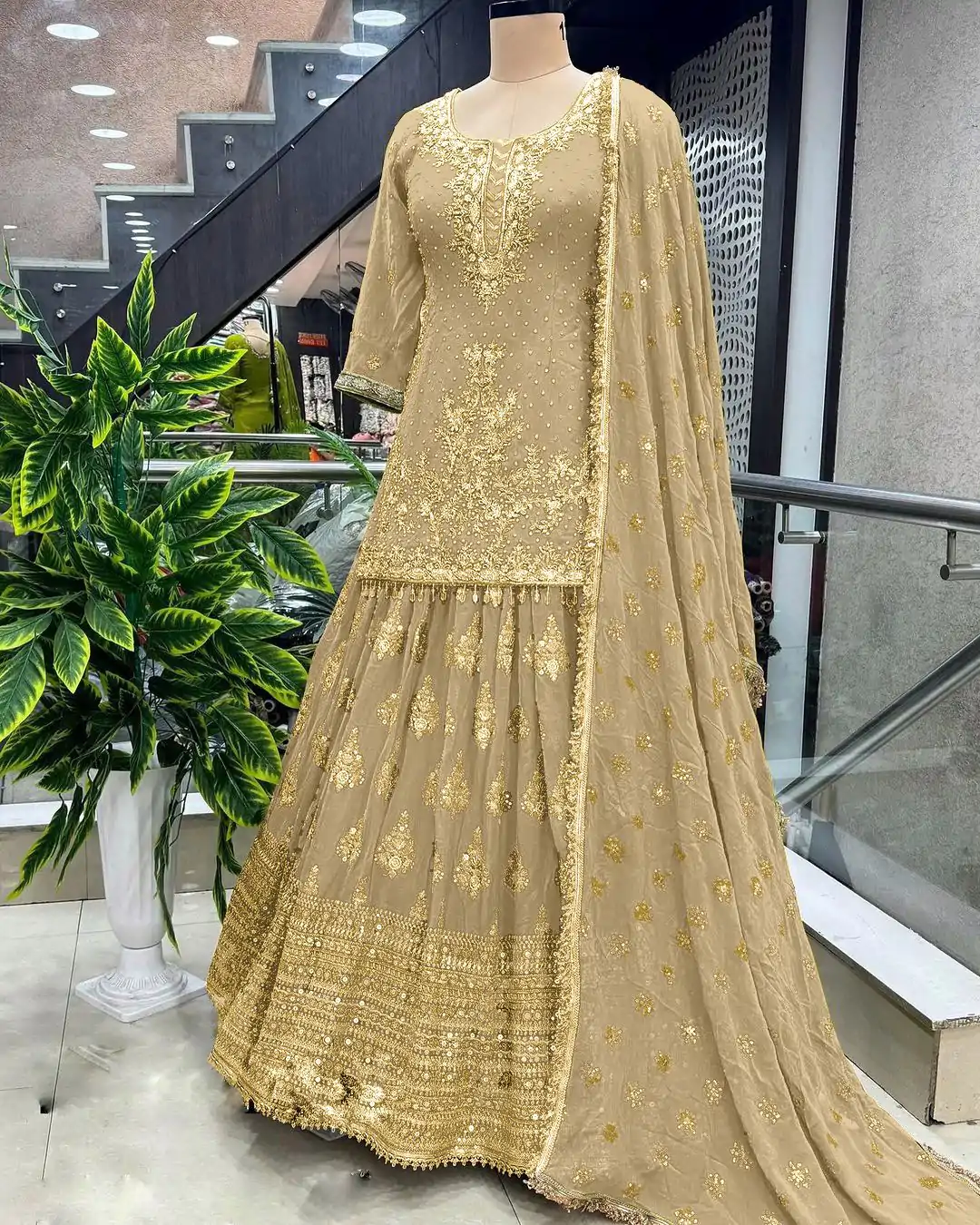 NSR 806 Gold Color Pure Chinnon Silk Embroidery Lehenga Choli Casual, Party Festive, Events Etc. Expected Delivery 4-6 Working Days @2199/- | Bollywood Lehenga, Creative Lehenga, Designer Lehenga, Embroidered Lehenga, Lehenga, Party Wear Lehenga, Straight Suits