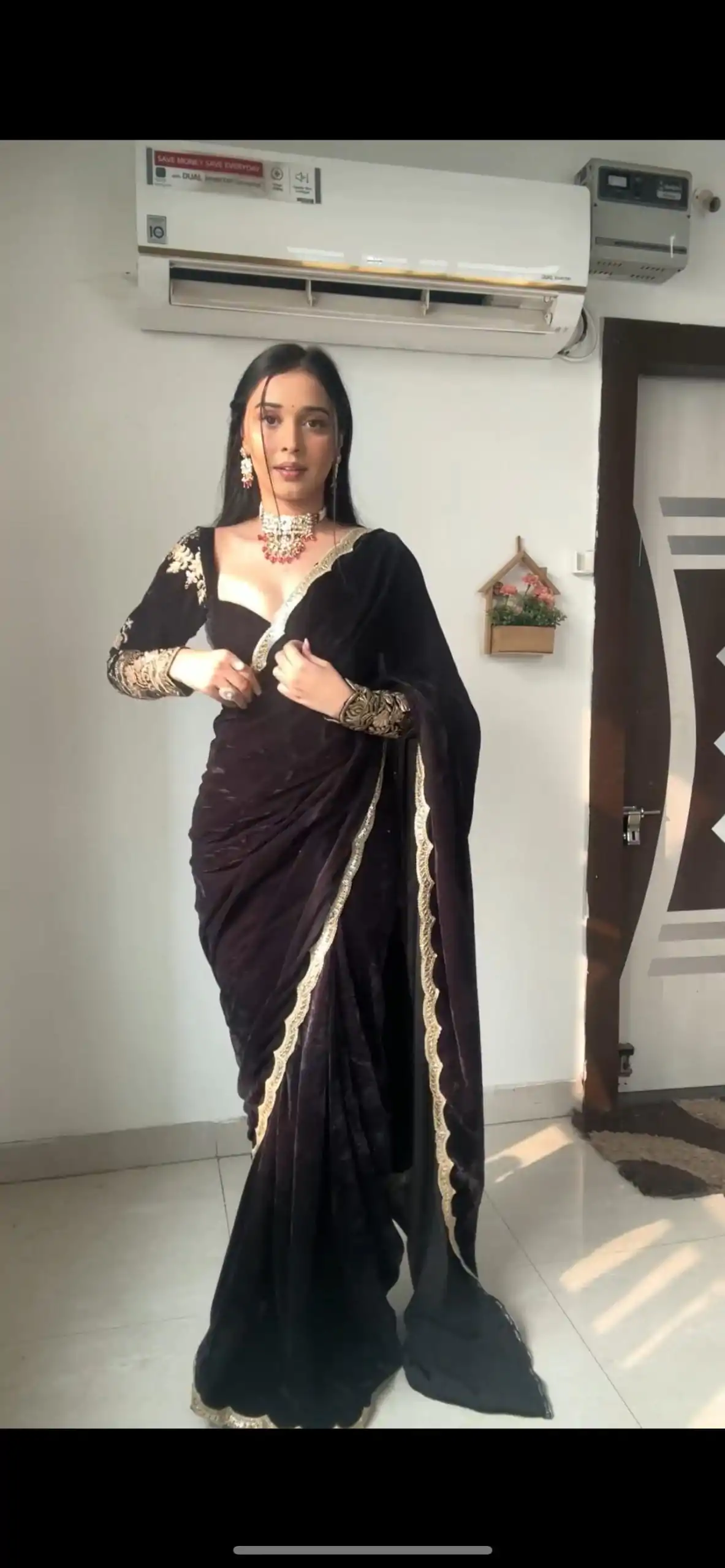 KD 436 Black Color 9000 Velvet Thread Sequence Work Saree Casual, Party Wear, Wedding, Events Etc. Expected Delivery 4-6 Working Days @2399/- | Bollywood Sarees, Creative Sarees, Designer Sarees, Embroidered Sarees, Ethnic Saree, Modern Digital sarees, Party Wear Sarees, Sarees