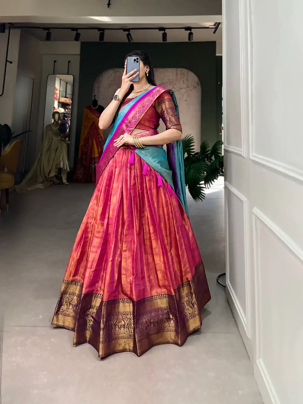 LNB 2011 Pink Color Kanjivaram Zari Weaving Work Lehenga Choli Traditional Wear, Festive, Party, Wedding, Events etc. Expected 4-6 Working Days @1899/- | Creative Lehenga, Designer Lehenga, Embroidered Lehenga, Lehenga, Party Wear Lehenga