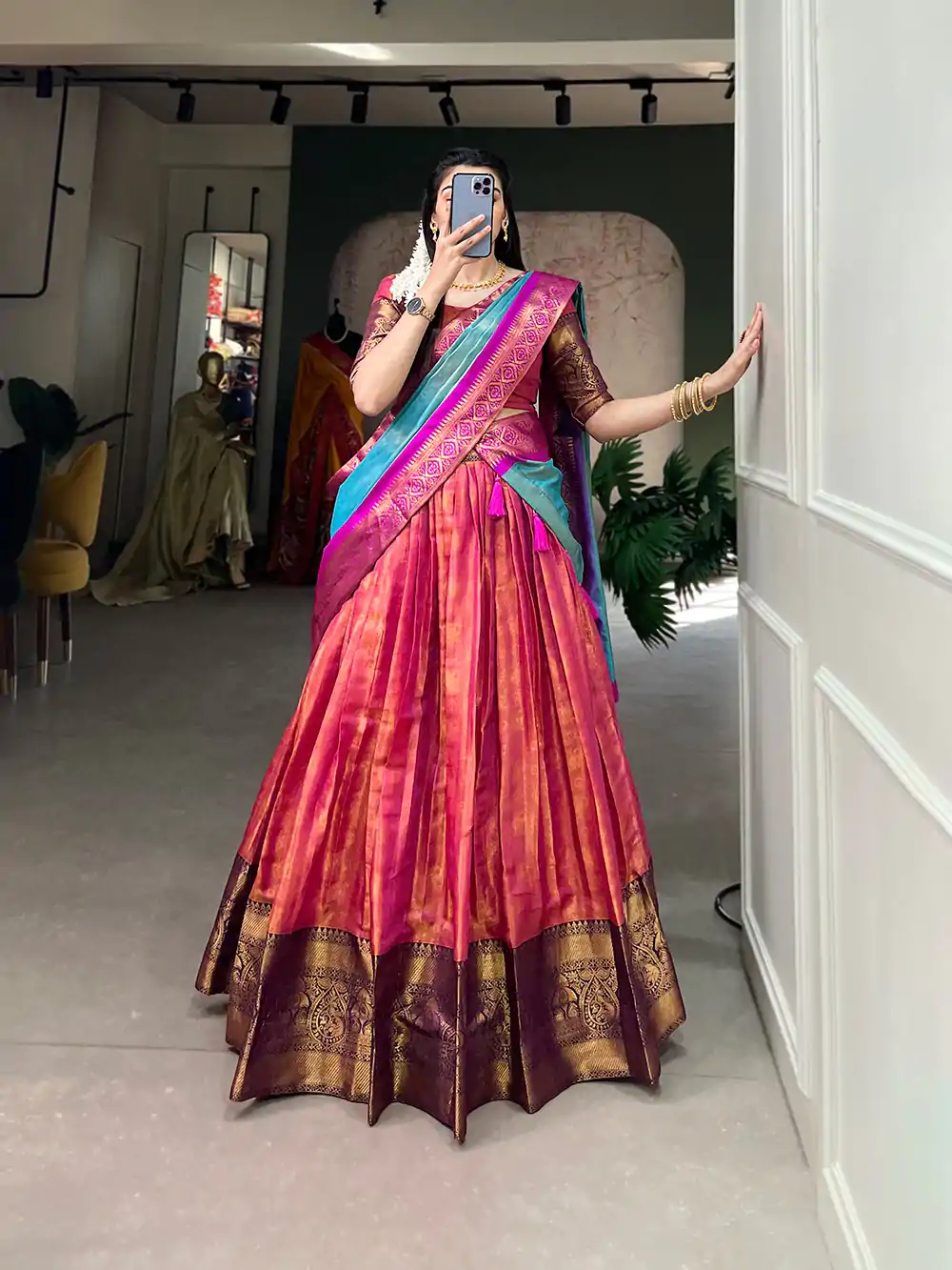 LNB 2011 Pink Color Kanjivaram Zari Weaving Work Lehenga Choli Traditional Wear, Festive, Party, Wedding, Events etc. Expected 4-6 Working Days @1899/- | Creative Lehenga, Designer Lehenga, Embroidered Lehenga, Lehenga, Party Wear Lehenga