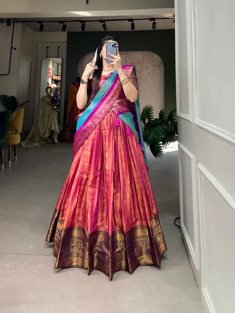 LNB 2011 Pink Color Kanjivaram Zari Weaving Work Lehenga Choli Traditional Wear, Festive, Party, Wedding, Events etc. Expected 4-6 Working Days @1899/- | Creative Lehenga, Designer Lehenga, Embroidered Lehenga, Lehenga, Party Wear Lehenga