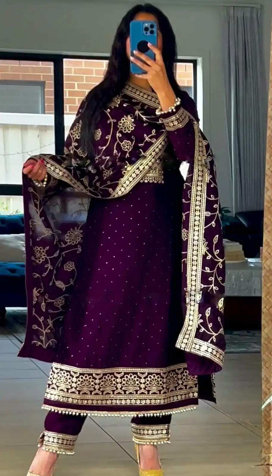 SRK 5175 Purple Color Georgette Embroidery Sequence Salwar Suit Casual, Wedding, Party, Festive, Events . Expected Delivery  4-6 Working Days @1999/- | Casual Suits, Creative suits, Designer Suits, Palazzo Suits, Party Wear Suits, Patiala Suits, Salwar suit, Straight Suits