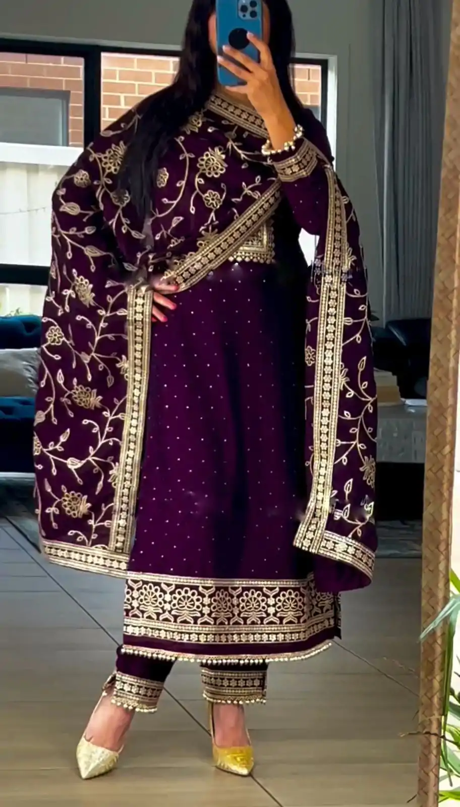SRK 5175 Purple Color Georgette Embroidery Sequence Salwar Suit Casual, Wedding, Party, Festive, Events . Expected Delivery  4-6 Working Days @1999/- | Casual Suits, Creative suits, Designer Suits, Palazzo Suits, Party Wear Suits, Patiala Suits, Salwar suit, Straight Suits