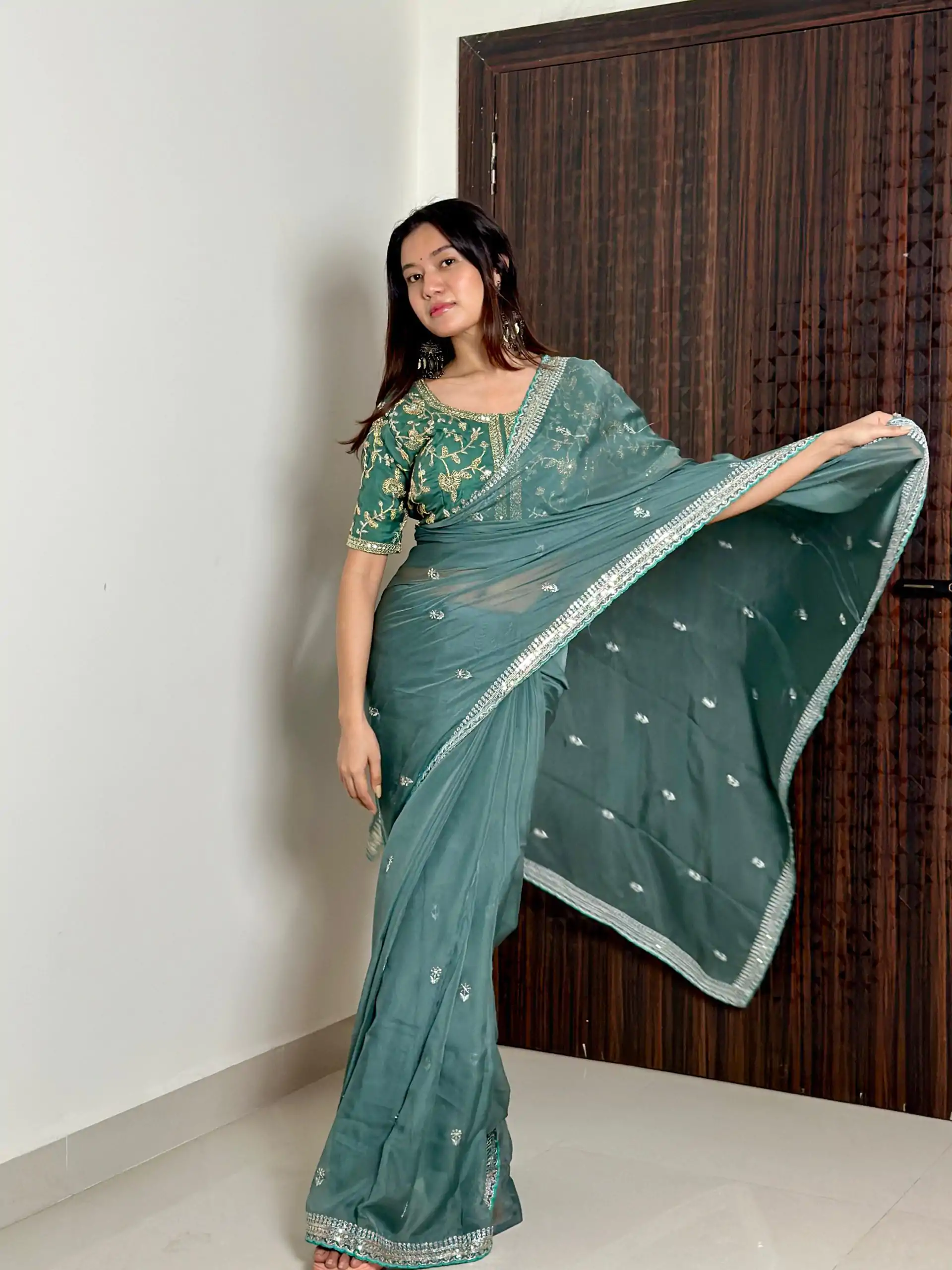AC MAGIC CIRCLE Blue Color Pure Soft Organza Embroidery Zari Saree Casual, Wedding, Festive, Events Expected Delivery 4-6 Working Days @2099/- | Bollywood Sarees, Creative Sarees, Designer Sarees, Embroidered Sarees, Ethnic Saree, Modern Digital sarees, Party Wear Sarees, Sarees