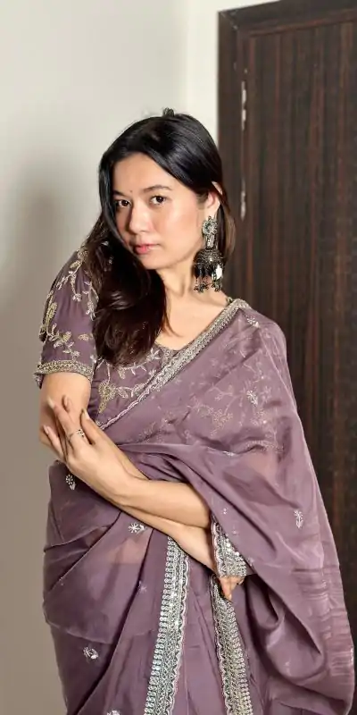 AC MAGIC CIRCLE Purple Color Pure Soft Organza Embroidery Zari Saree Casual, Wedding, Festive, Events Expected Delivery 4-6 Working Days @2099/- | Bollywood Sarees, Creative Sarees, Designer Sarees, Embroidered Sarees, Ethnic Saree, Modern Digital sarees, Party Wear Sarees, Sarees