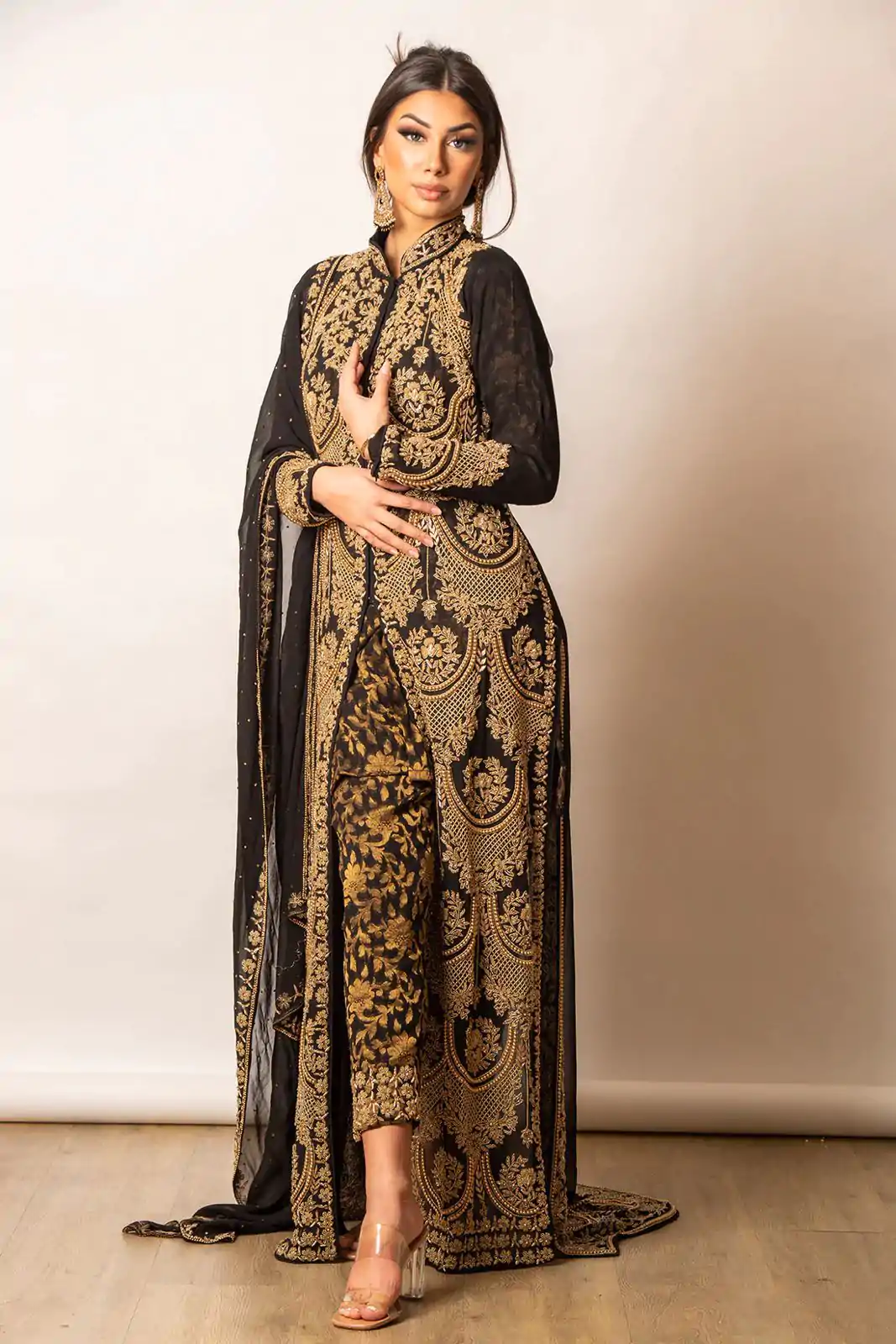 KD 1268 Black Color Georgette Thread Sequence Work Salwar Suit Casual, Party, Festive, Events Wedding Etc.  Expected Delivery 4-6 Working Days @2549/- | Casual Suits, Creative suits, Designer Suits, Palazzo Suits, Party Wear Suits, Salwar suit, Straight Suits
