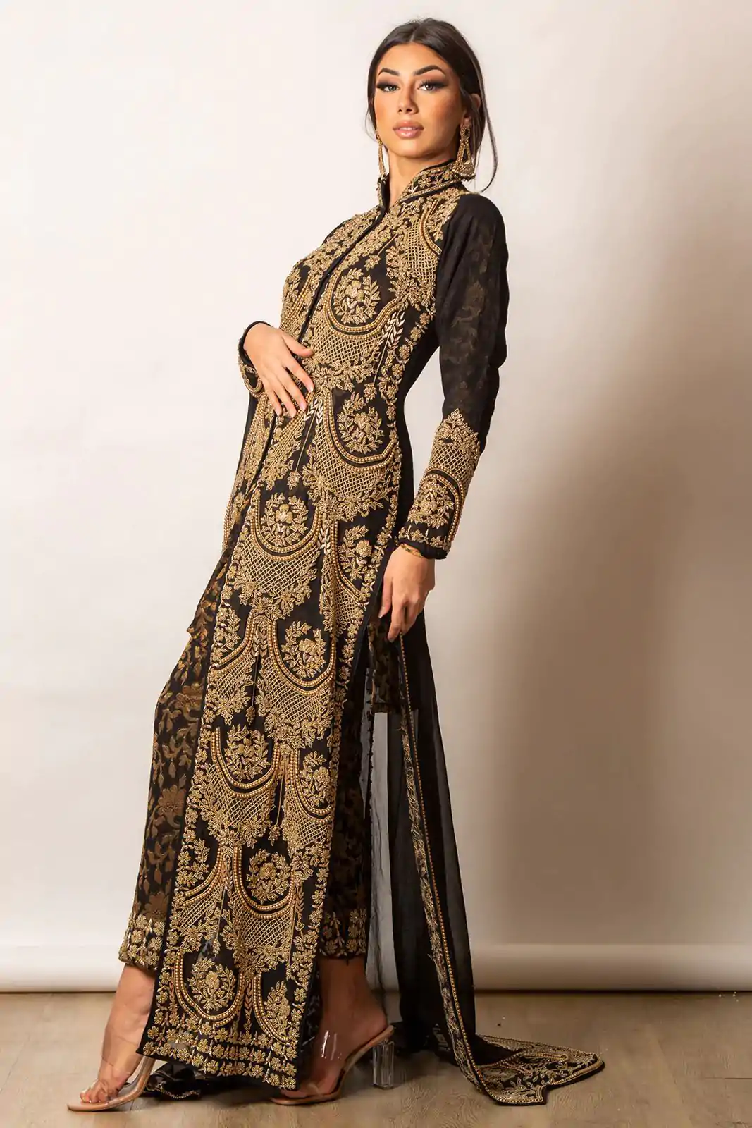 KD 1268 Black Color Georgette Thread Sequence Work Salwar Suit Casual, Party, Festive, Events Wedding Etc.  Expected Delivery 4-6 Working Days @2549/- | Casual Suits, Creative suits, Designer Suits, Palazzo Suits, Party Wear Suits, Salwar suit, Straight Suits