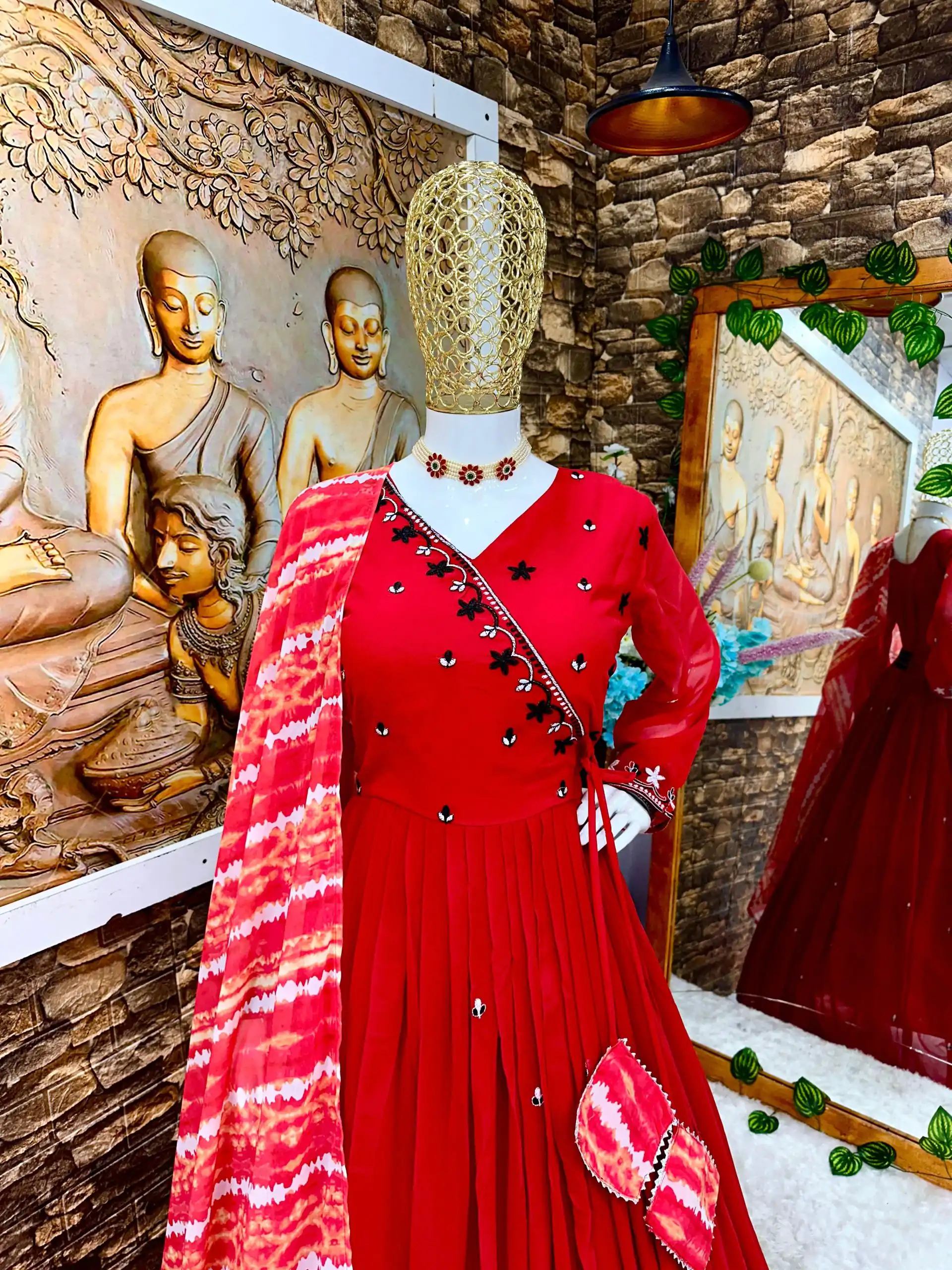 VLM 195 Red Color Georgette Embroidery Sequence Gown Casual, Wedding, Party, Festive, Events Etc. Expected Delivery 4-6 Working Days @1999/-  | Bollywood Gowns, Creative Gowns, Designer Gowns, Gowns, Party Wear Gowns