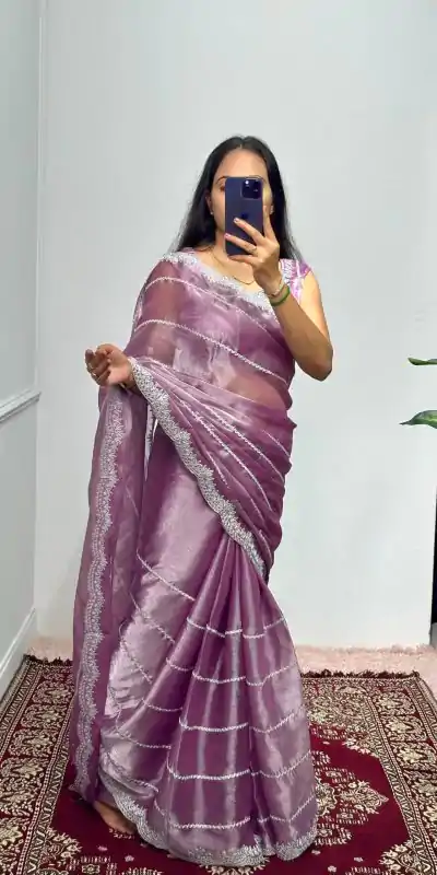 ST 476 Light Purple Color Burberry Blooming Embroidery Zari Saree Casual, Wedding, Party, Festive, Events Etc. Expected Delivery 4-6 Working Days @1899/- | Bollywood Sarees, Creative Sarees, Designer Sarees, Embroidered Sarees, Ethnic Saree, Party Wear Sarees, Sarees