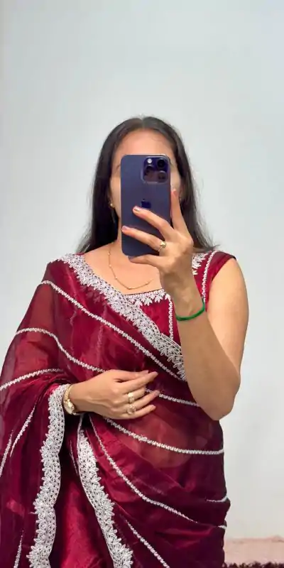 ST 476 Maroon Color Burbary Blooming Embroidery Zari Saree Casual, Wedding, Party, Festive, Events Etc. Expected Delivery 4-6 Working Days @1899/- | Bollywood Sarees, Creative Sarees, Designer Sarees, Embroidered Sarees, Ethnic Saree, Party Wear Sarees, Sarees