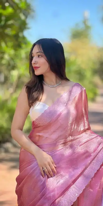 DF Burberry Onion Color Burberry Silk Diamond Sequins Saree Casual, Party Wear, Wedding, Events Etc Delivery Expected.4-6 Working Days 1899/- | Bollywood Sarees, Creative Sarees, Designer Sarees, Embroidered Sarees, Ethnic Saree, Party Wear Sarees, Sarees